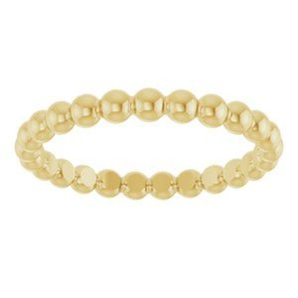 14k Yellow Beaded Stackable Ring - image 3